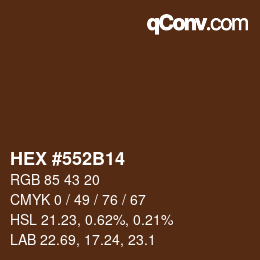 Code couleur: HEX #552B14 | qconv.com