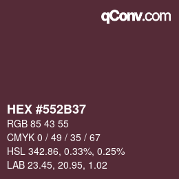 Código de color: HEX #552B37 | qconv.com