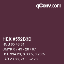 Color code: HEX #552B3D | qconv.com