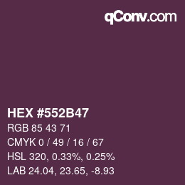 カラーコード: HEX #552B47 | qconv.com