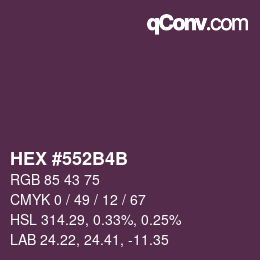 カラーコード: HEX #552B4B | qconv.com