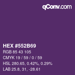 Code couleur: HEX #552B69 | qconv.com