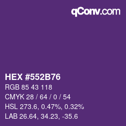Code couleur: HEX #552B76 | qconv.com