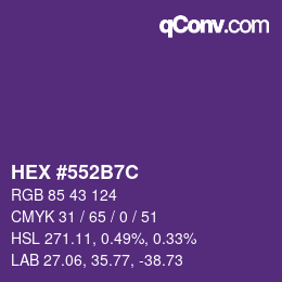 Farbcode: HEX #552B7C | qconv.com