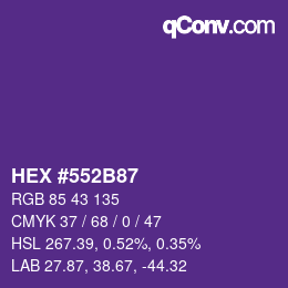 Code couleur: HEX #552B87 | qconv.com