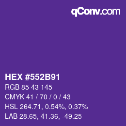 Farbcode: HEX #552B91 | qconv.com