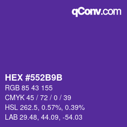 Code couleur: HEX #552B9B | qconv.com