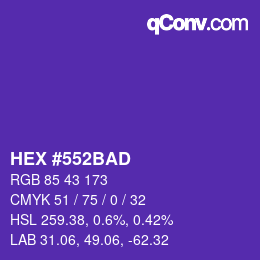 Código de color: HEX #552BAD | qconv.com