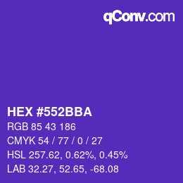 Color code: HEX #552BBA | qconv.com