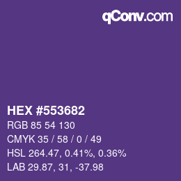 颜色代码: HEX #553682 | qconv.com