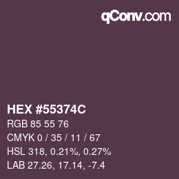 カラーコード: HEX #55374C | qconv.com