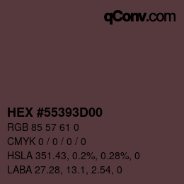 Color code: HEX #55393D00 | qconv.com