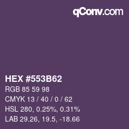 Color code: HEX #553B62 | qconv.com