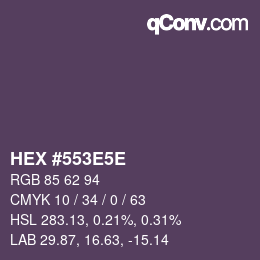 カラーコード: HEX #553E5E | qconv.com