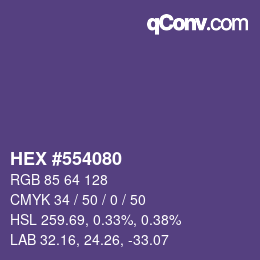 Color code: HEX #554080 | qconv.com