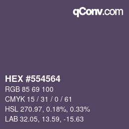 Color code: HEX #554564 | qconv.com