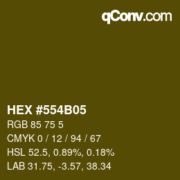 Color code: HEX #554B05 | qconv.com