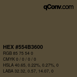 Color code: HEX #554B3600 | qconv.com