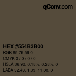 Color code: HEX #554B3B00 | qconv.com