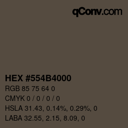 Color code: HEX #554B4000 | qconv.com