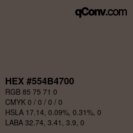 Color code: HEX #554B4700 | qconv.com