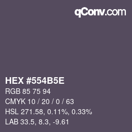 Color code: HEX #554B5E | qconv.com