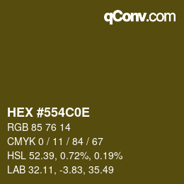 Color code: HEX #554C0E | qconv.com