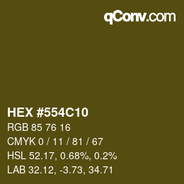Color code: HEX #554C10 | qconv.com