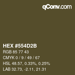 Farbcode: HEX #554D2B | qconv.com