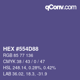 Color code: HEX #554D88 | qconv.com
