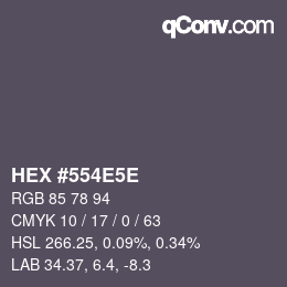 Farbcode: HEX #554E5E | qconv.com