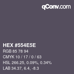 Color code: HEX #554E5E | qconv.com