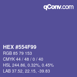 Color code: HEX #554F99 | qconv.com