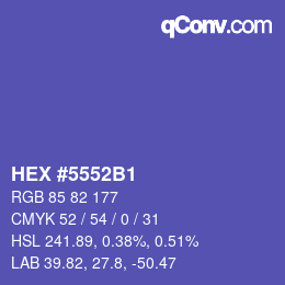 カラーコード: HEX #5552B1 | qconv.com