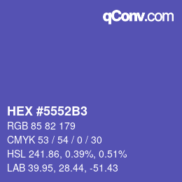 カラーコード: HEX #5552B3 | qconv.com