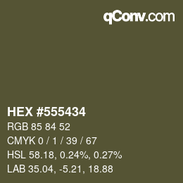 Color code: HEX #555434 | qconv.com