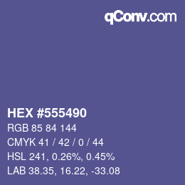 Color code: HEX #555490 | qconv.com