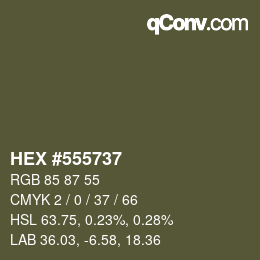 Color code: HEX #555737 | qconv.com