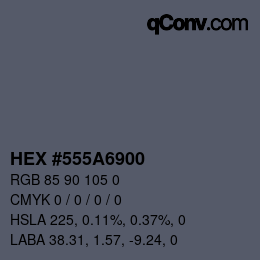 Código de color: HEX #555A6900 | qconv.com