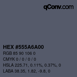 Color code: HEX #555A6A00 | qconv.com