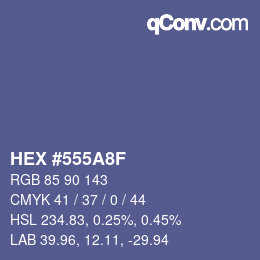 颜色代码: HEX #555A8F | qconv.com