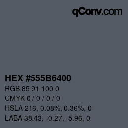 Color code: HEX #555B6400 | qconv.com