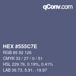 Color code: HEX #555C7E | qconv.com