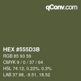 カラーコード: HEX #555D3B | qconv.com