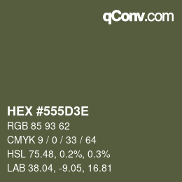 Color code: HEX #555D3E | qconv.com