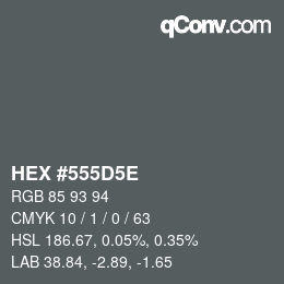 Color code: HEX #555D5E | qconv.com