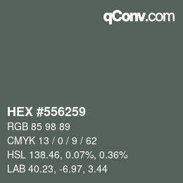 Color code: HEX #556259 | qconv.com