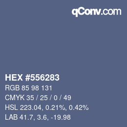 颜色代码: HEX #556283 | qconv.com