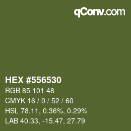 颜色代码: HEX #556530 | qconv.com