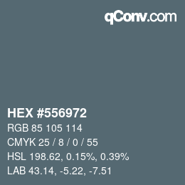 颜色代码: HEX #556972 | qconv.com